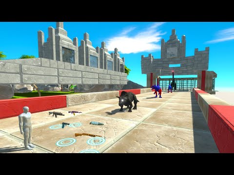 FPS AVATAR with all WEAPONS in CASTLE DEATH RUN - Animal Revolt Battle Simulator ARBS