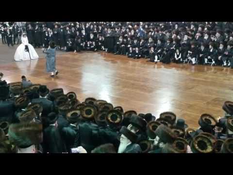 Bobover Rebbe Dancing  Mitzvah Tantz At His Daughter's Wedding - Shvat 5777