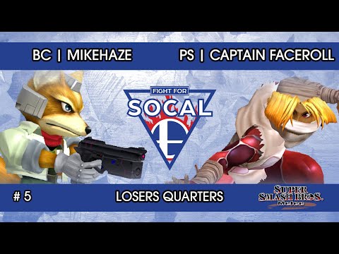Fight For SoCal 5 - bc | MikeHaze (Fox) VS PS | Captain Faceroll (Sheik) - SSBM - Losers Quarters