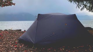 【vlog】中禅寺湖畔でNINJA SHELTER初陣。菖蒲が浜キャンプ村で雨キャン。【キャンプ】