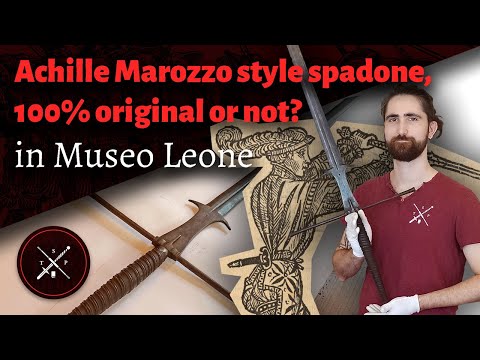 Historical Achille Marozzo style spadone or two handed sword in Museo Leone, Vercelli