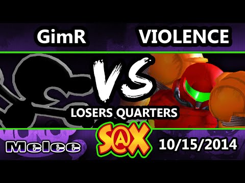 S@X - VGBC | GimR (G&W, Falco) Vs. Violence (Samus) SSBM Losers Quarters - Melee