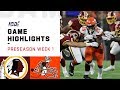 Redskins vs. Browns Preseason Week 1 Highlights | NFL 2019 Redskins vs. Browns Preseason Week 1 Highlights | NFL 2019