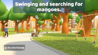 Monkey 🐒 storing mangoes 🥭