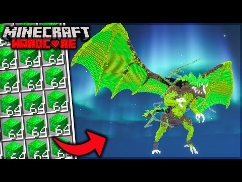 I BUILD A EMERALD DRAGON in Minecraft Hardcore (Hindi)