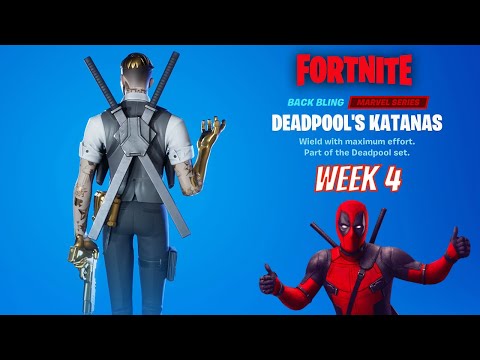 Fortnite - How To Get Deadpool's Katanas Back Bling (Week 4 Challenges)