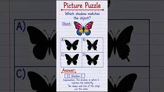Picture Puzzle | Match the Correct Shadow 🦋