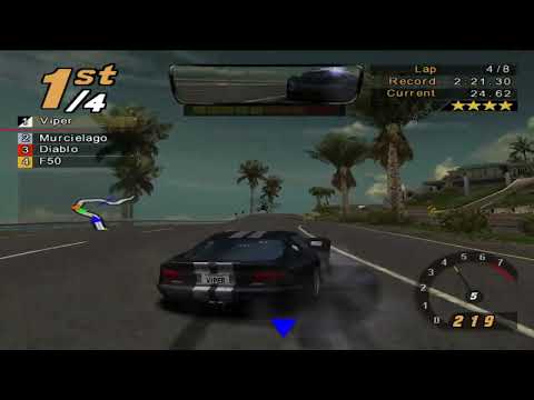 Need for Speed: Hot Pursuit 2, Dodge Viper GTS, 8 laps Island Outskirts II