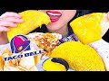 ASMR TACO BELL CHEESY CRUNCHY TACOS BURRITO QUESADILLA CHIPS MUKBANG ASMR Phan