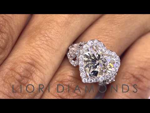 ER-SOLD-131 - 6.52 Carat G-VVS1 Heart Shape Vintage Style Natural Diamond Engagement Ring 18k