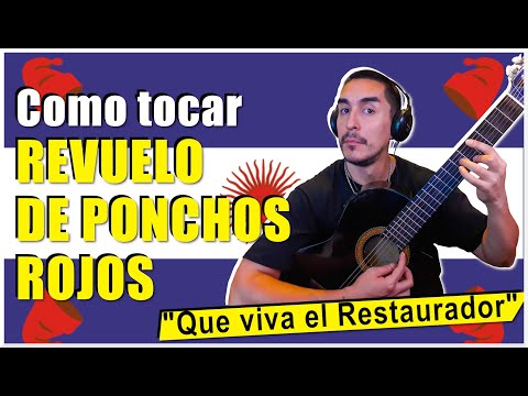 REVUELO DE PONCHOS ROJOS - Como tocar: #clasesdeguitarra #tutorial #guitarra #tabs #folklore #zamba