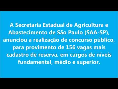 Concurso SAA-SP 2017 - Edital e Inscrição