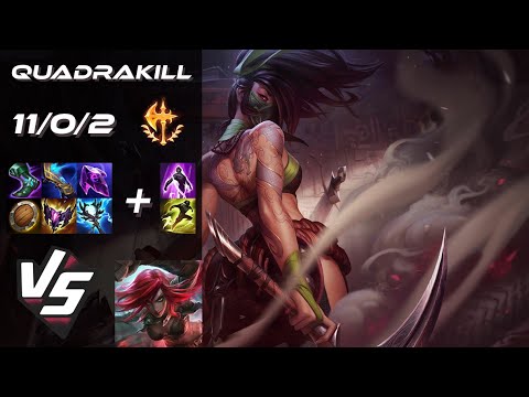 MID Akali vs Katarina [QUADRAKILL] - EU Challenger Patch 15.1