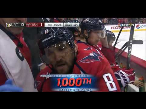 ALEX OVECHKIN - 1000th CAREER NHL POINT vs. Penguins (Jan 11)