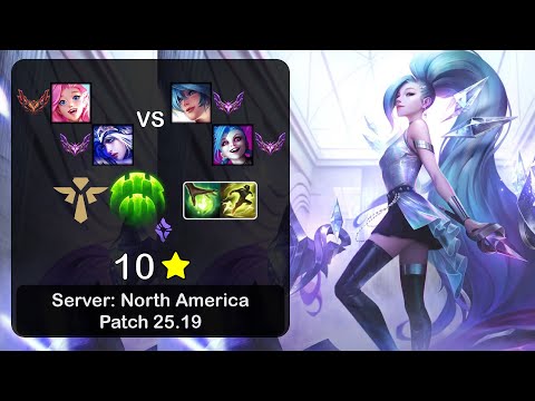 Seraphine Support + Ashe vs Sona + Jinx - NA GrandMaster - Patch 25.19