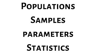 Populations, Samples, Parameters, and Statistics