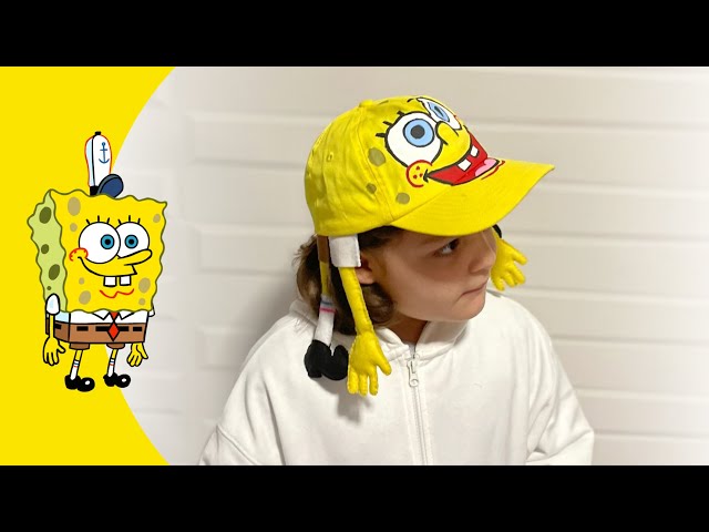 Vídeo relacionado con SpongeBob SquarePants Gorra de béisbol para niños, unisex, sombrero de verano ajustable, amarillo, Talla única