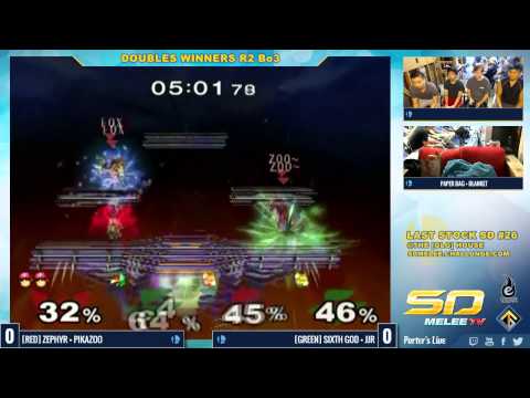 Last Stock SD #26 - Zephyr + Pikazoo vs PTK + JJR - Winners R2 - Melee