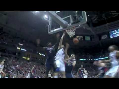 Carlos Delfino drives and one hand dunk over two defenders Hawks Bucks Playoffs