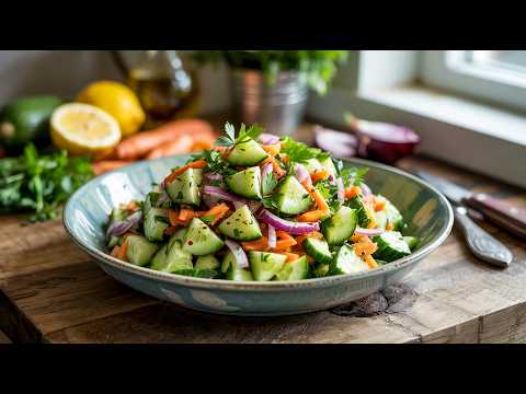 🥕🥒 "3 Minutos y Listo: Exquisita Ensalada de Pepino SIN AZÚCAR"🥙