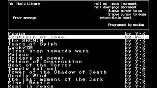 Ys Music Library for the NEC PC-88