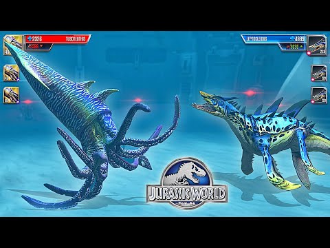 TUSOTEUTHIS VS LEVEL 223 LEPTOCLEIDUS - AQUATIC TOURNAMENT || JURASSIC WORLD THE GAME