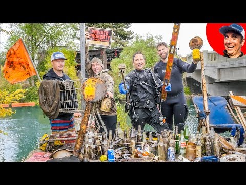 Found $2365 in River Treasure while Scuba Diving Dangerous Spillway! Video