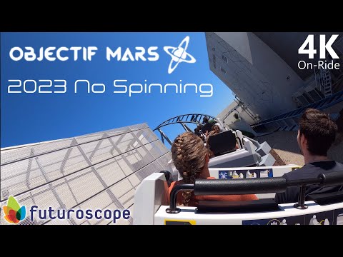 Objectif Mars - 4K On-Ride - No Spinning - Futuroscope - Intamin Family Spinning Coaster - POV