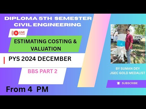 ESTIMATING,COSTING & VALUATION (CEPC 502) 2024 DECEMBER PYS  | WBSCTE | 5TH SEMESTER 2025 | 3RD YEAR
