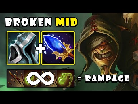 New Broken Mid Hero Bristleback Builds First Scepter + Eternal Shroud | Guides Gameplay Dota 2 7.29