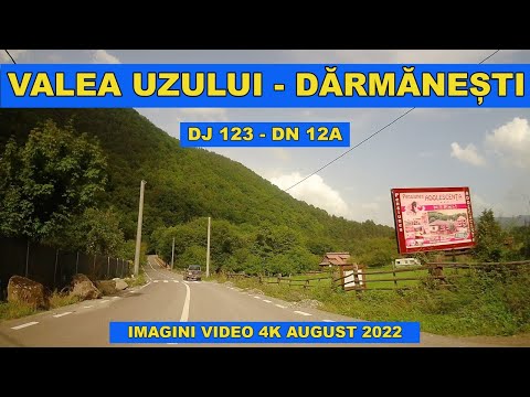 Drumul Valea Uzului - Darmanesti spre Targu Ocna imagini superbe video 4K aug 2022 pe DJ123 - DN 12A