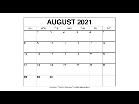 Printable August 2021 Calendar Templates with Holidays - Wiki Calendar