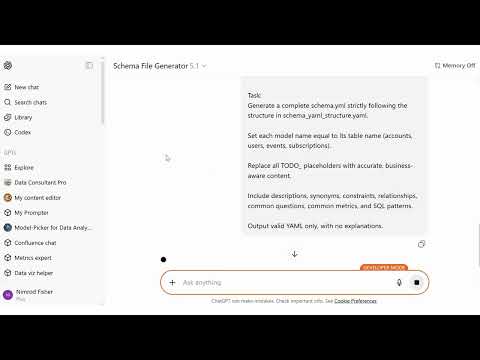 Automated Analytics Schema Generation for LLM-Powered Data Workflows