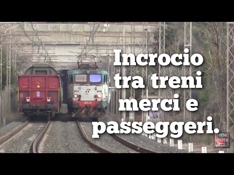 Incrocio in linea tra treni.Tigre E652.Caimano🐊 E 656. TreniMisterJazz.