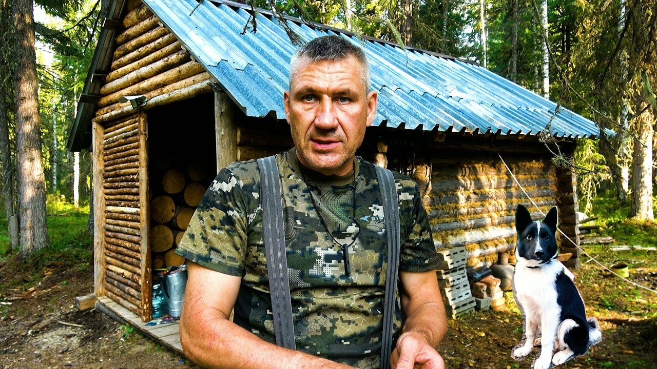 Живём в тайге с собакой.