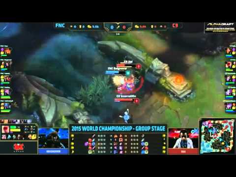 Fnatic Vs Cloud 9 | Worlds 2015 Group Stage Gr.B