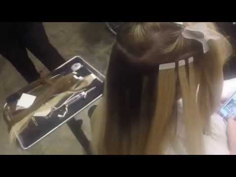 hair extensions tape application Technique " Great...