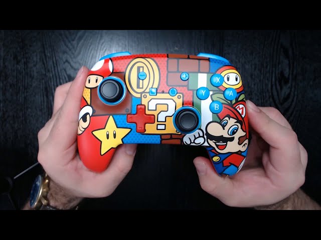 Vídeo relacionado con PowerA Controlador inalámbrico mejorado para Nintendo Switch, Mario Mayhem, Gamepad, controlador de juego, controlador Bluetooth, recargable
