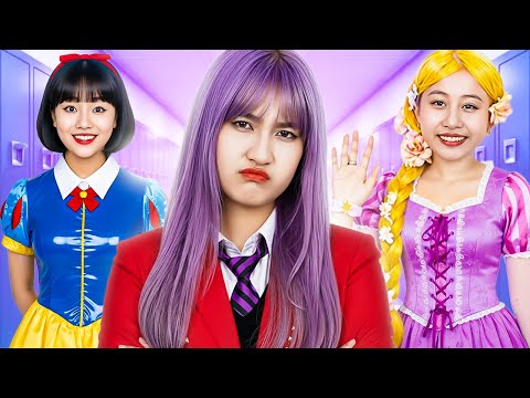 First Day Of Bad Girl In Disney Princess School! New Student Is E Girl