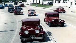 I colorized restored and created a sound design for this video of Scenes from Los Angeles Beverly Hills and Detroit we can clearly see whats