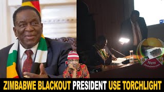 DISGRACE! Zimbabwe President Use Torch Light To Deliver Speech After POWER OUTAGE