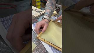 Putting foundation comb onto bees wax frames #ytshorts #bee #honey #shorts #trending