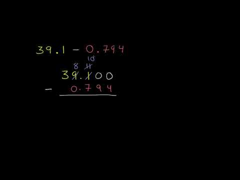 الصف السادس الرياضيات العمليات الحسابية تمرين على طرح الكسور العشرية