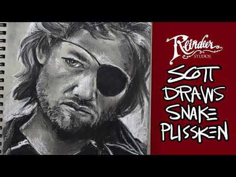 Kurt Russell // Snake Plissken // Escape From New York Charcoal Portrait