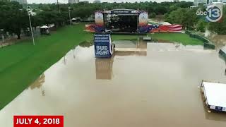 Eleanor Tinsley Park Before, During and After Houston Flooding | PHANTOM 4 DRONE VIDEO