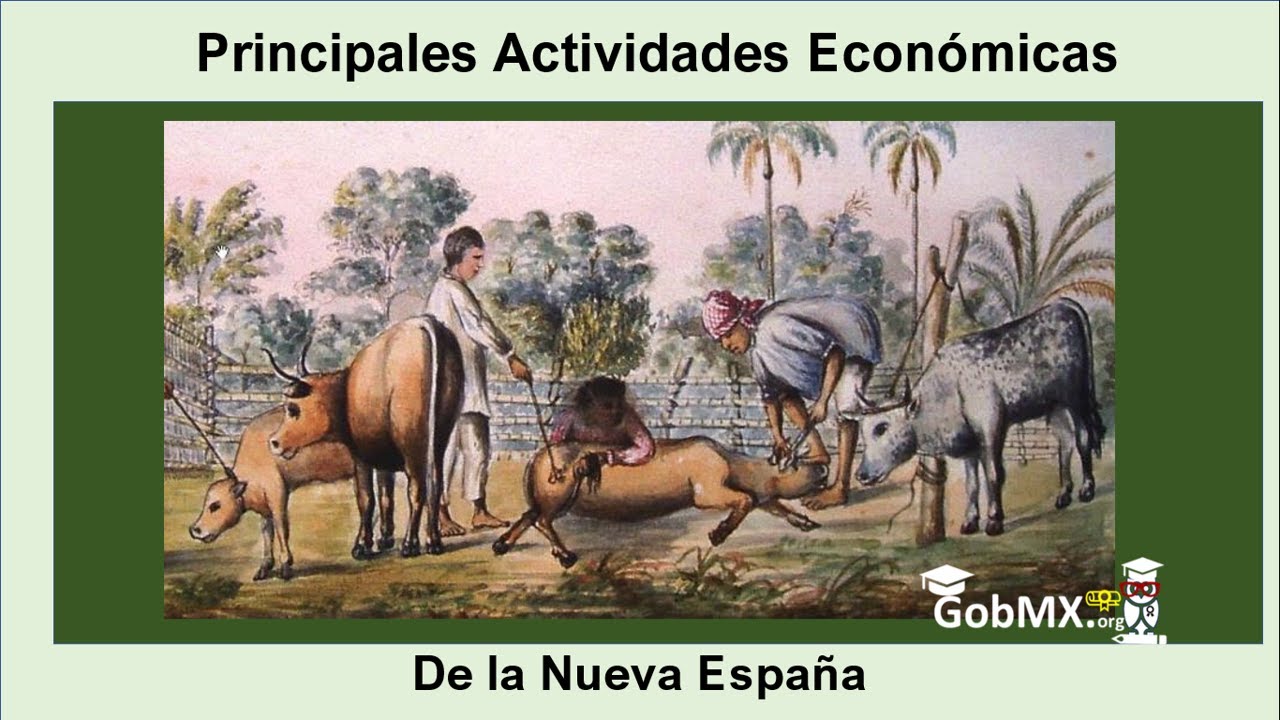 PRINCIPALES ACTIVIDADES ECONÓMICAS EN LA NUEVA ESPAÑA - Minería, Agricultura, Ganadería y Comercio