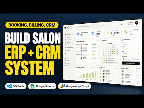 I Built a Salon Management System with ERP + CRM Dashboard & Web App - Google Sheets + Apps Script
