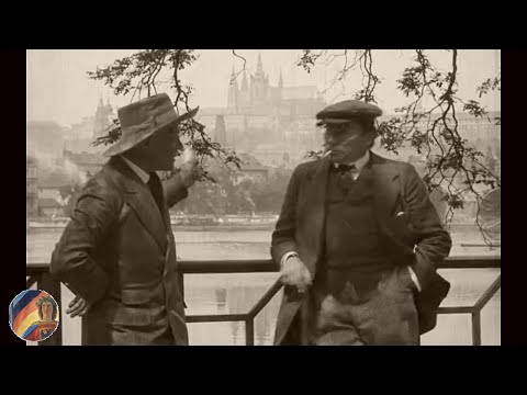 Skandalautor Hanns Heinz Ewers mit Paul Wegener in Prag (1913)