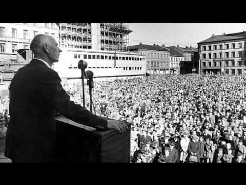 Einar Gerhardsen presenterer "Frihetens forpost"