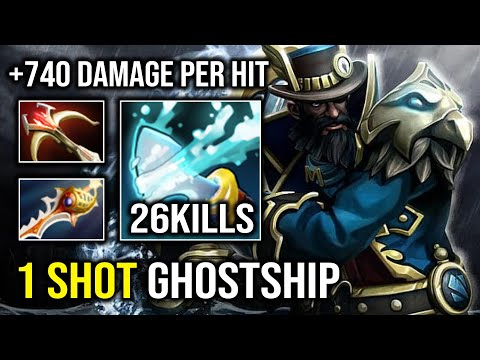 1 Shot Ghostship Combo +740 Damage Per Hit Rapier Tidebringer 1K GPM Kunkka Dota 2
